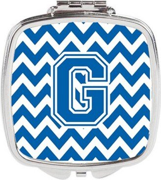 CJ1056-GSCM Letter G Chevron Blue & White Compact Mirror