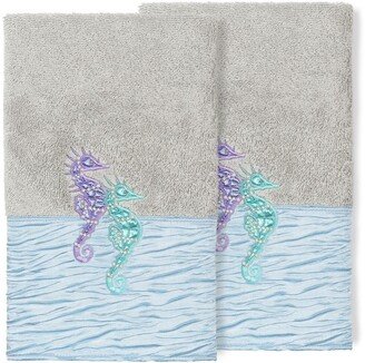 Light Gray Sofia Embellished Hand Towel - Set of 2