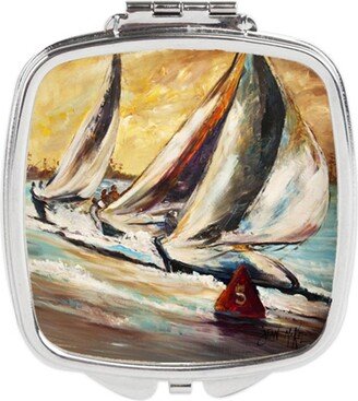 JMK1244SCM Boat Race Sailboats Compact Mirror