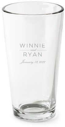Pint Glasses: Modern Wedding Pint Glass, Etched Pint, Set Of 1, White