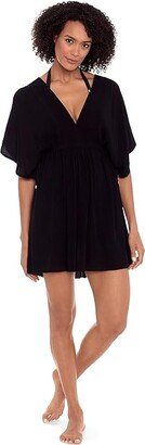 Crinkle Rayon Dress (Black) Women's Swimwear