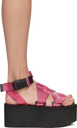 Pink Logo Platform Sandals