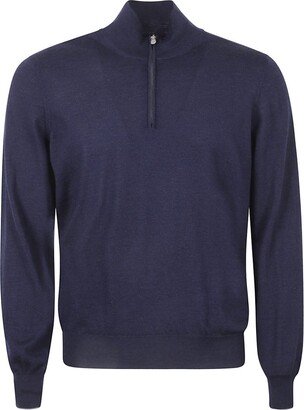 Half-Zip Funnel Neck Knitted Jumper