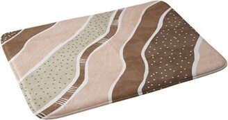 Marta Barragan Camarasa Abstract Dune Strokes Memory Foam Bath Mat Brown