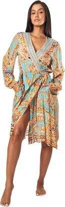 La Moda Clothing Future Eden Women's Midi Wrap Dresses L/XL Multicolor