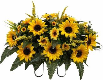 Sunflowers Cemetery Saddle - Fall Flowers Decoration -Cemetery Saddle