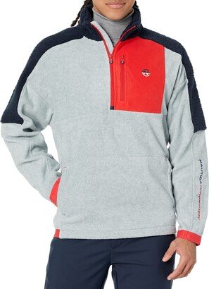mens Competition Sustainably Crafted Quarter-zip Mixed-media Pullover Sweatshirt