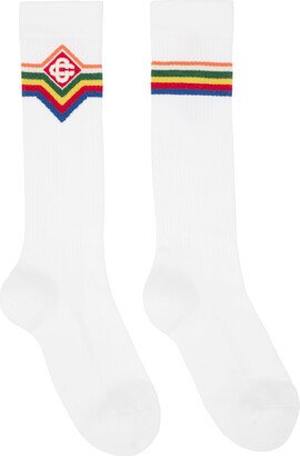 White Diamond Stripe Socks