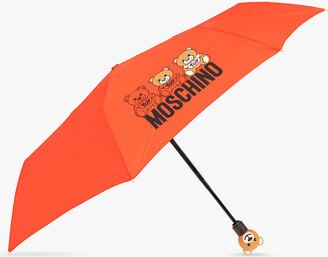 Folding Umbrella With Decorative Handle Unisex - Red