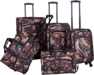 Camo Green 5 Piece Spinner Luggage Set