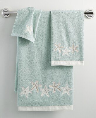 Sequin Shells Beachy Cotton Hand Towel, 16 x 30