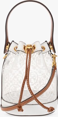 ‘T Monogram Mini’ Bucket Bag - White