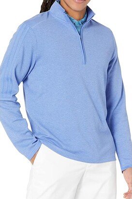 3-Stripes 1/4 Zip Pullover (Blue Fusion Melange) Men's Clothing