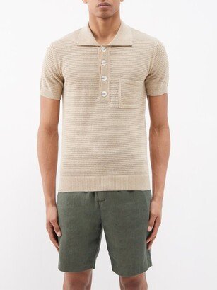 Clemente Crochet-knitted Cotton Polo Shirt