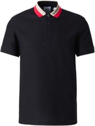 Contrast-Collar Short-Sleeved Polo Shirt
