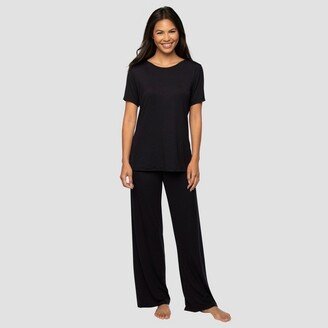 Vanity Fair Lingerie Vanity Fair Womens Beyond Comfort Short Sleeve Pajama Set 90130 - Black - M