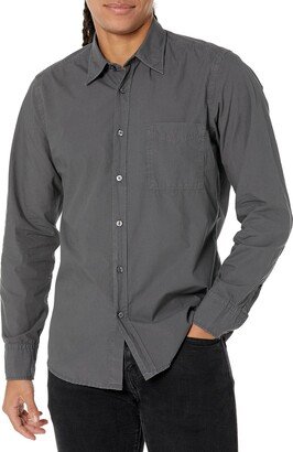 Men's Solid Cotton Garment Dyed Button Down Shirt