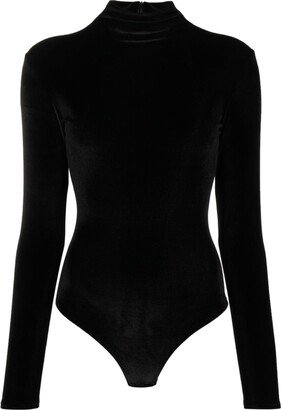 Atu Body Couture Mock-Neck Velvet Bodysuit