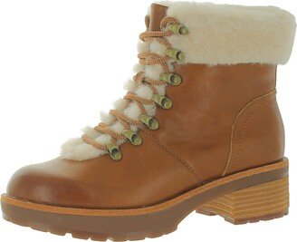 Winslet Womens Leather Round Toe Combat & Lace-up Boots