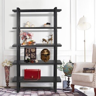 HOMEBAY 5-Layer Metal Bookshelf,5-Tier Storage Shelves,Modern Etagere Bookcase