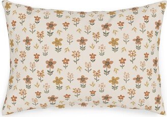 Outdoor Pillows: Retro Park Wildflowers Outdoor Pillow, 14X20, Single Sided, Beige