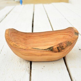 Boat Shaped Salad Fruits Bowl 8.3 X 5.5 3.6 Inch, Handcrafted Wooden Rustic Serving #12, Christmas Gift 2023, 2023