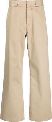 Wide-Leg Cotton Chino Trousers