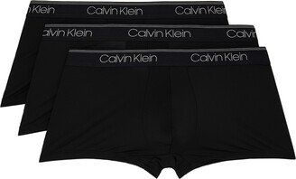 Three-Pack Black Low-Rise Boxers