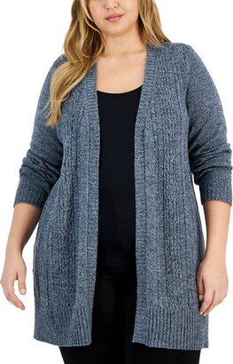 Plus Size Open-Front Duster Cardigan, Created for Macy's