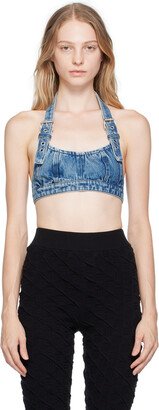 Blue Halter Strap Denim Camisole