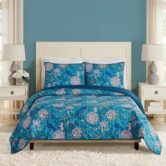 Peacock Garden 3-Piece Quilt Set, King