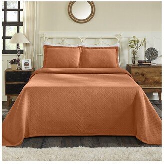 Jacquard Matelasse Basketweave 3Pc Cotton Bedspread Set