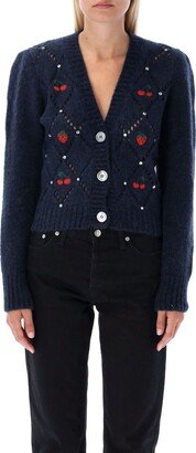 V-Neck Buttoned Knitted Cardigan-AA