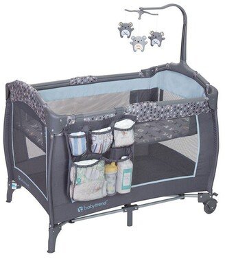 Trend-E Portable Nursery Center Play Yard w/ Wheels, Starlight Blue - 27.78