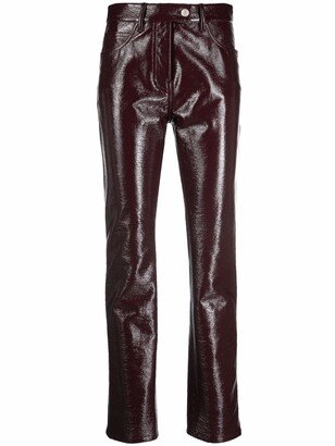 Faux Leather Slim-Fit Trousers