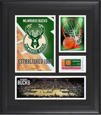 Fanatics Authentic Milwaukee Bucks Framed 15'' x 17'' Team Logo Collage with Team-Used Basketball - Limited Edition of 250