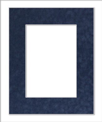 PosterPalooza 9x11 Mat Bevel Cut for 7x9 Photos - Acid Free Navy Suede Precut Matboard - For Pictures, Photos, Framing