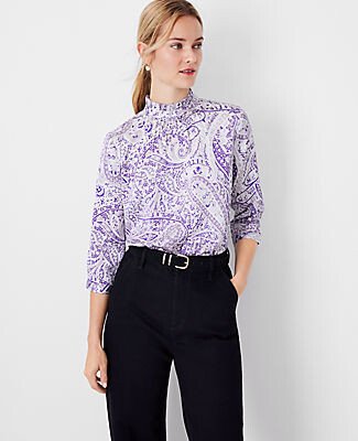 Paisley Ruffle Collar Top