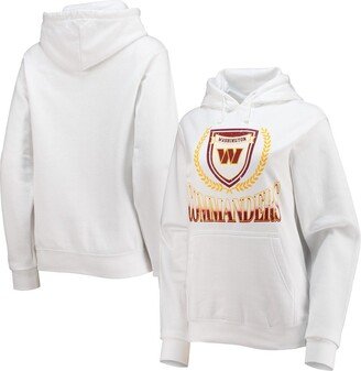 Women's Wear by Erin Andrews White Washington Commanders Fleece Pullover Hoodie