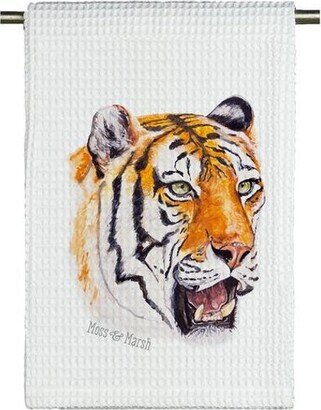 Tiger Watercolor Microfiber Tea Towel