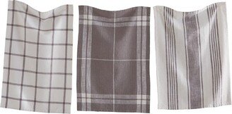 tagltd Classic Dishtowel Set of 3 Gray