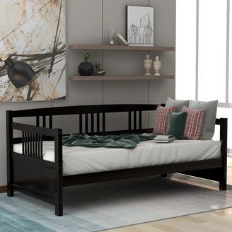 GREATPLANINC Solid Wood Daybed Guest Bed with Slat Support, Twin Size Wood Platform Sofa Bed Frame for Kids Boys Girls, No Box Spring Needed-AA