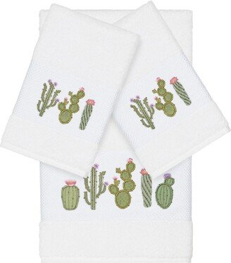 White Mila 3-Piece Embellished Towel Set