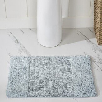 Set of 6 Granada Collection Blue Cotton Rectangle Bath Rug