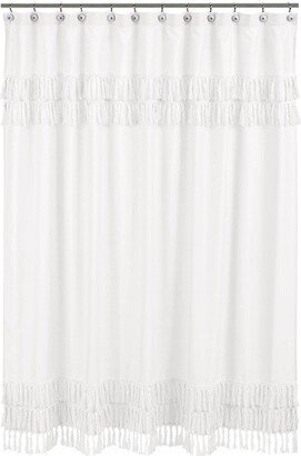 Bohemian Collection Shower Curtain White