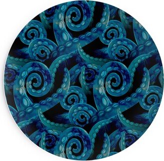 Salad Plates: Octopus Watercolor - Blue Salad Plate, Blue