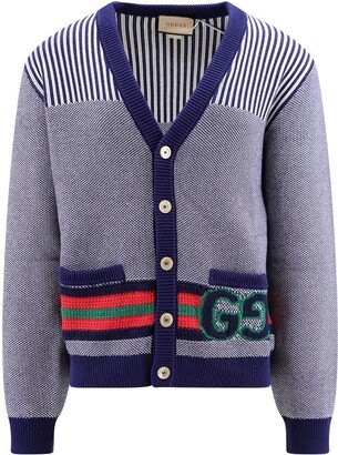 Logo Intarsia Button-Up Cardigan