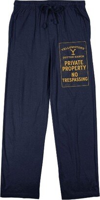 SweeTARTS Yellowstone Private Property Men's Navy Sleep Pajama Pants-XXL