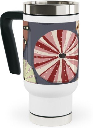 Travel Mugs: Sea Urchins - Multi Travel Mug With Handle, 17Oz, Multicolor