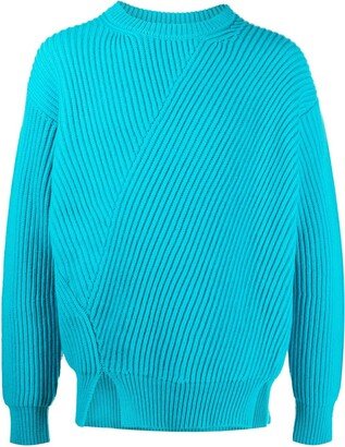 Waffle-Knit Side-Slits Jumper